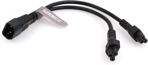 SZRMCC C14 to Dual C5 Power Cord IEC C14 Male to 2XC5 Female Short Y Splitter Power Adapter Plug Cable for Monitor 10A 250V 30cm (C14-2XC5) in Saudi Arabia