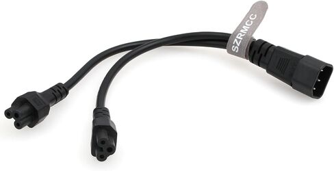 SZRMCC C14 to Dual C5 Power Cord IEC C14 Male to 2XC5 Female Short Y Splitter Power Adapter Plug Cable for Monitor 10A 250V 30cm (C14-2XC5) in Saudi Arabia