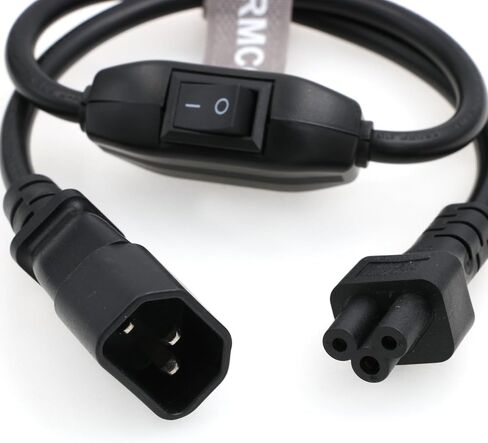 SZRMCC C14 to Dual C5 Power Cord IEC C14 Male to 2XC5 Female Short Y Splitter Power Adapter Plug Cable for Monitor 10A 250V 30cm (C14-2XC5) in Saudi Arabia