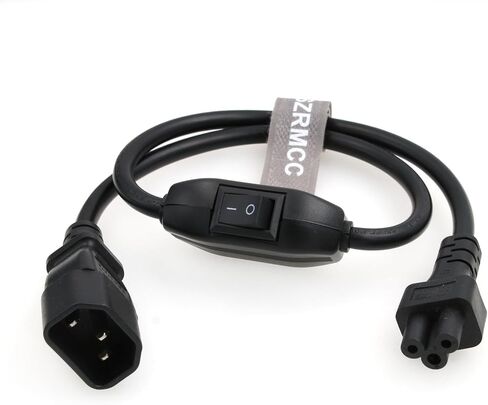 SZRMCC C14 to Dual C5 Power Cord IEC C14 Male to 2XC5 Female Short Y Splitter Power Adapter Plug Cable for Monitor 10A 250V 30cm (C14-2XC5) in Saudi Arabia