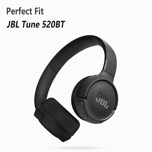 وسائد أذن من السيليكون من Geiomoo لجهاز JBL Tune 520BT، غطاء أذن بديل (أسود) in Kuwait