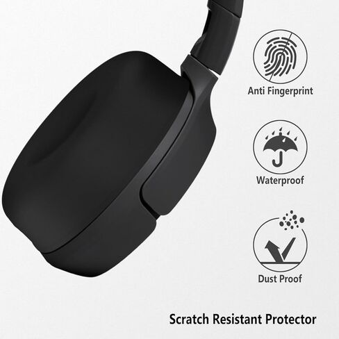 وسائد أذن من السيليكون من Geiomoo لجهاز JBL Tune 520BT، غطاء أذن بديل (أسود) in Kuwait