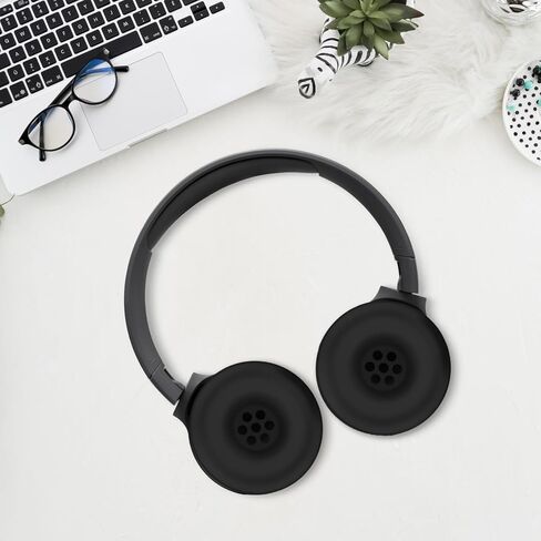 وسائد أذن من السيليكون من Geiomoo لجهاز JBL Tune 520BT، غطاء أذن بديل (أسود) in Kuwait