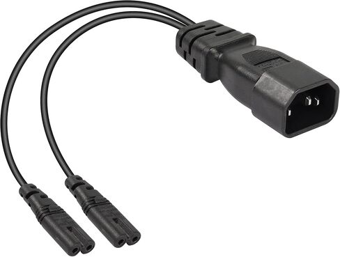 CERRXIAN 1FT IEC 320 C14 to Dual C7 Power Cable,C14 Male to 2X C7 Female Y Splitter AC Conversion Cable,Suitable for Printers,Scanners,Etc(c14-c7/c7) in Saudi Arabia