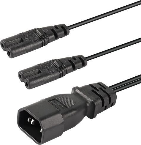 CERRXIAN 1FT IEC 320 C14 to Dual C7 Power Cable,C14 Male to 2X C7 Female Y Splitter AC Conversion Cable,Suitable for Printers,Scanners,Etc(c14-c7/c7) in Saudi Arabia