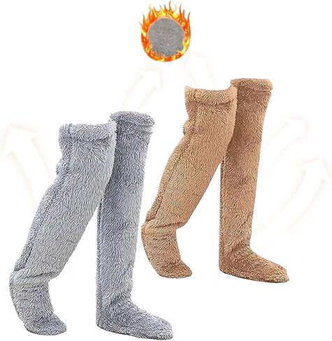 Snuggs Cozy Socks- Snuggle Paws Thigh High Socks, Winter Leg Warmers Plush Slipper Socks Soft Thick Warm Home in Saudi Arabia