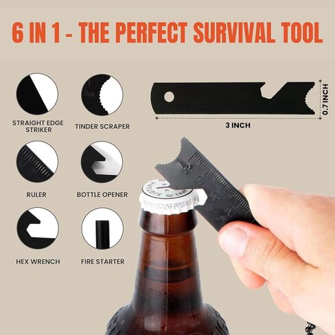 The Friendly Swede Ferro Rods, Fire Starter Survival Tool, Firestarter, Flint and Steel Fire Starter Kit & Bottle Opener, Camping Tools, Ferro Rod Fire Starter with Wooden Handle (Wood Grain) in Kuwait