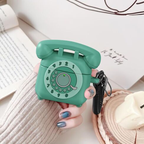 KOREDA Compatible with AirPods 4 Case Cover 2024, Cute Funny Telephone Design for Airpods 4th Generation Case with Cleaner Kit & Lanyard, Soft Silicone Shockproof Protective Case for AirPods 4 Gen in Saudi Arabia