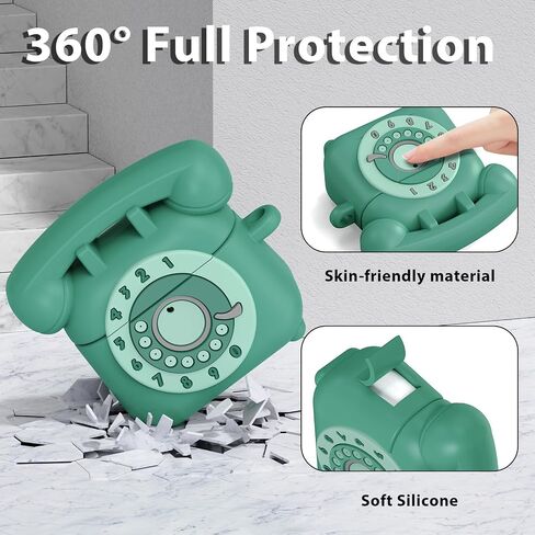 KOREDA Compatible with AirPods 4 Case Cover 2024, Cute Funny Telephone Design for Airpods 4th Generation Case with Cleaner Kit & Lanyard, Soft Silicone Shockproof Protective Case for AirPods 4 Gen in Saudi Arabia