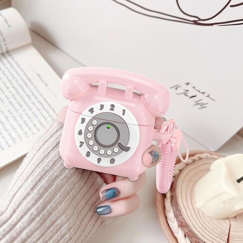 KOREDA Compatible with AirPods 4 Case Cover 2024, Cute Funny Telephone Design for Airpods 4th Generation Case with Cleaner Kit & Lanyard, Soft Silicone Shockproof Protective Case for AirPods 4 Gen in Saudi Arabia