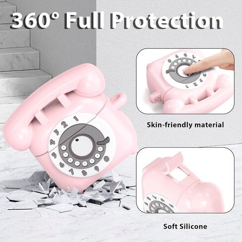 KOREDA Compatible with AirPods 4 Case Cover 2024, Cute Funny Telephone Design for Airpods 4th Generation Case with Cleaner Kit & Lanyard, Soft Silicone Shockproof Protective Case for AirPods 4 Gen in Saudi Arabia