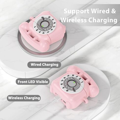 KOREDA Compatible with AirPods 4 Case Cover 2024, Cute Funny Telephone Design for Airpods 4th Generation Case with Cleaner Kit & Lanyard, Soft Silicone Shockproof Protective Case for AirPods 4 Gen in Saudi Arabia