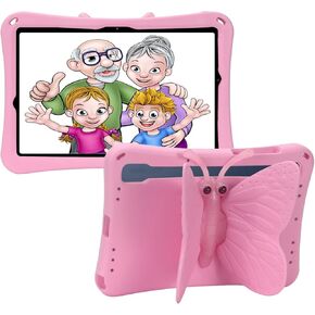 Kids Case for Samsung Galaxy Tab A9 Plus 11 inch 2023 (SM-X216B), Cute Butterfly Kid Proof EVA Foam Protective Stand Cover for Galaxy A9+ Plus Tablet - Pink