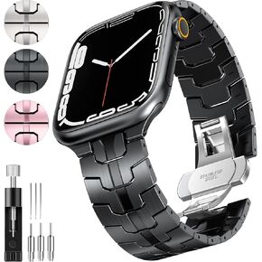 Compatible with Apple Watch Metal Bands 44mm 42mm 45mm 49mm 41mm 40mm 38mm for Men Women, Stainless Steel Watch Bands for iWatch SE SE2, Series 9 8 7 6 5 4 3 2 1