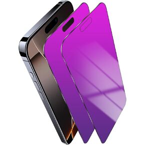 2 Pack for iPhone 16 Pro Max Privacy Screen Protector Gradient Colorful for 16 ProMax Anti-Spy Tempered Glass Mirror Anti Bluelight Full Coverage Easy Installation Frame (6.9 Inch Purple)