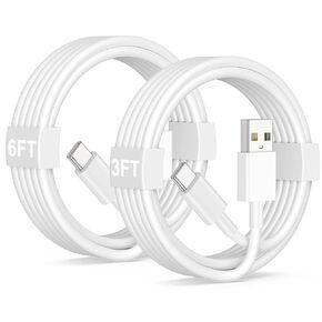 Car Carplay Cable for iPhone 15/16/16 Pro Max/Plus Car Charger Cable, 2Pack [3FT+6FT] USB A to USB C Cable for Carplay USB C Cord, iPad USB C Cable iPad Pro iPad Air 5th, iPhone Car Charger Cable Cord