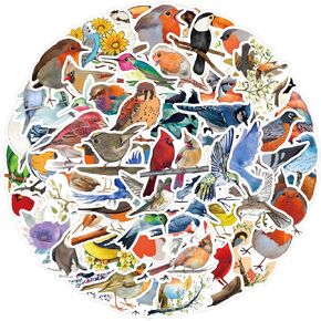 200Pcs Bird Stickers PEGTMVE for Mobile Phones Computers Refrigerators Bicycles Cars Helmets for Waterproof Vinyl Cute Water Bottles, Laptop,Scrapbook, Halloween, Christmas, Party Stickers