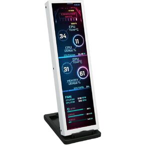 8.8 Inch IPS USB Mini Screen, 1920x480 for AIDA64 PC CPU HDD Data Monitor Computer Temperature Display, Mini Secondary Screen PC Temp Monitor, Chassis Screen, White