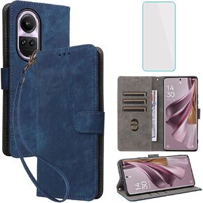 for Oppo Reno 10 5G / Oppo Reno 10 Pro 5G Wallet Phone Case with Screen Protector [RFID Blocking] Leather Flip Card Holder Kickstand Women Men Cell Phone Case for Reno10Pro Reno10 Pro 5G Purple in Kuwait