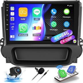 [8-Core 4+64G] Android Car Stereo for Chevrolet Chevy Malibu 2009-2014 with Carplay Android Auto 59 Theme 9 inch Touchscreen Bluetooth 5.0 FM/RDS Network Radio DSP 32EQ AI Voice GPS