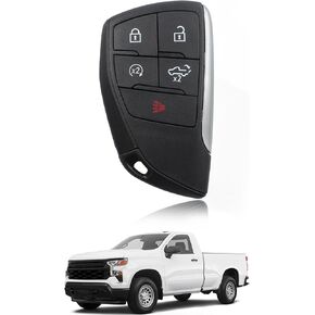 433 Mhz Key Fob Smart Fob Keyless Entry Push Start Compatible with 2021-2024 Chevy Silverado GMC Sierra 1500/2500HD/3500HD FCC YG0G21TB2 5 Buttons Chip 49 Replaces 13548437 13548440