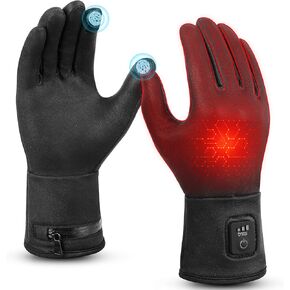 V.Step Heated Gloves for Men Women Rechargeable Hand Warmers Gloves with Touchscreen, Battery Heated Electric Gloves for Motorcycle Work Ski Arthritis Hunting Black