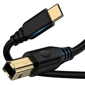 USB B to USB C Printer Cable 10FT, Type B to C Printer Cord for Printers,Scanner,MacBook Pro,Air,Chromebook Pixel, MIDI Cable for Yamaha Casio Digital Piano,Guitar Amps,MIDI Keyboard,DJ Controller,DAC