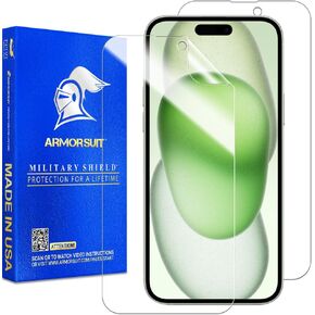 ArmorSuit 2 Pack Screen Protector for iPhone 15 Plus [6.7-inch] Case Friendly MilitaryShield HD Clear Film - Made in USA