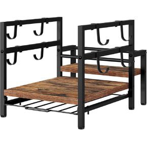 HOOBRO Coffee Pod Holder Organizer for Counter, K Cup Holder, 35 Pods Capacity Storage Organizer with 8 Removable S Hooks, for Syrup, Mugs Rack, Coffee Maker Stand, Rustic Brown and Black BF01CR01