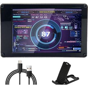 PC CPU Data Monitor, 3.5 Inch IPS USB Mini Screen Computer Sensor Panel Display Temperature Monitor for AIDA64 PC CPU Data Monitor, for RasPi, for Linux, for