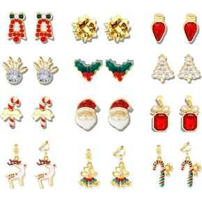 20 Pairs Hypoallergenic Holiday Studs Earrings Sets for Women Ghost Pumpkin Halloween Earrings Snowman Christmas Earrings Fall Thanksgiving Earrings Cute Studs Earrings Bulk Jewelry Festive Present