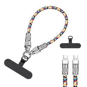 Aolcev USB C Cable 4FT Cell Phone Lanyards 60W USB C to USB C Charging Cable Phone Strap Crossbody Plait Universal USB C Charger Cord Multifuctional Cellphone Strap for iPhone 16 Pro Max 15 Pro Max