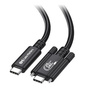 مسائل الكابل [معتمد من USB-IF] كابل USB4 بسرعة 20 جيجابت في الثانية مع قفل لولبي جانبي بطول 6.6 قدم، وكابل USB C مع قفل لولبي/كابل قفل USB C، يدعم فيديو 8K، شحن 240 وات، متوافق مع Thunderbolt 4 in Kuwait