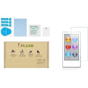 IFLASH [3 Pack Crystal Clear Tempered Glass Screen Protector Compatible with Apple iPod Nano 7th / 8th Generation - Bubble Free/HD Crystal Clear Version
