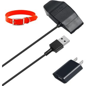 Charging Clip Charger for Garmin TT15 T5 1" Inch Dog Waterproof Collar Strap Anti-Odor Durable Adjustable TPU S/M/L Sizes 21" Inches (Orange)