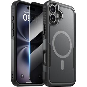 Diaclara Designed for iPhone 12 Case/iPhone 12 Pro Case, [with Privacy Screen Protector] [Anti Spy] [Military Grade Drop Protection] Heavy Duty Full-Body Shockproof Phone Case, Black