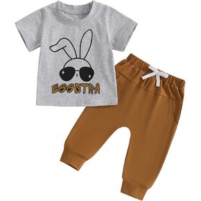 Baby Boy Christmas Outfit Newborn Long Sleeve Sweatshirt Top Drawstring Pants Set Toddler Xmas Fall Clothes