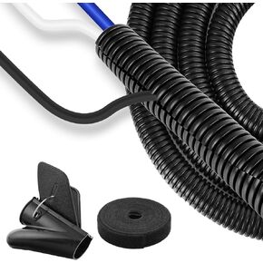3/4 inch Split Wire Loom Tubing 10 ft Cord Protector Wires Covers Flexible Polyethylene Split Loom for Automotive, Home, Office, and Industrial Applications with Easy Installation Tool Black