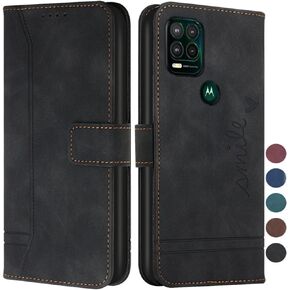 Wallet Case for Moto G Stylus 5G, Moto G Stylus 5G Case with Card Holder Leather Flip Case with Kickstand Magnetic Full Protection Compatible with Motorola Moto G Stylus 5G Smile Blue
