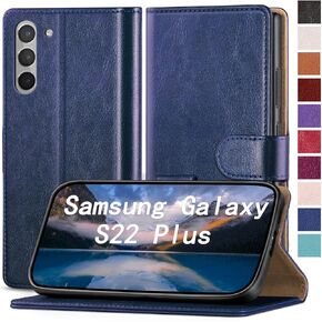for Samsung Galaxy S22 Plus Phone case[RFID Blocking Leather],[3 Credit Card Slot] Flip Folio Book Shockproof Protector,Holder Stand Cases,Women Men for Samsung S22Plus Wallet Cover,Rose Gold