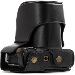 MegaGear "Ever Ready" Protective Leather Camera Case , Bag for Fujifilm X-A3, X-A2, X-A1, X-M1 Compact System with 16-50mm Lens (Dark Brown)