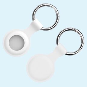 DigitalQueen Lightweight Silicone Apple AirTag Holder AirTag Keychain Durable Anti Scratch Protective Skin for AirTag Keychain Air tag Holder Key Holder for Keychain Air tag case (Lavender)