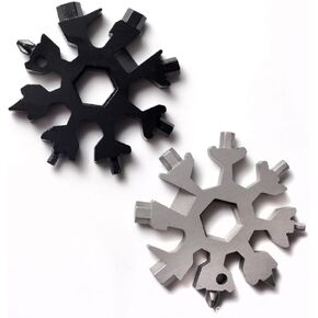 Stainless Multi-Tool 18-in-1 Snowflake Shape Multi-Function Wrench Key Chain