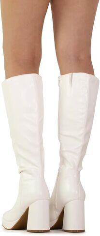 RF ROOM OF FASHION Women's Go Go Knee High Platform Boots (Regular Calf) in Saudi Arabia
