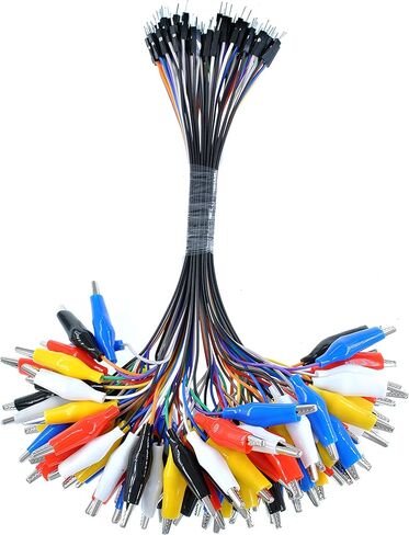 Oiyagai 2 in 1 Alligator Clip to Dupont Wire, 20pin 30cm Male, Crocodile Clip to Jumper Wire Male - Test Lead Kit for Arduino DIY Projects in Saudi Arabia
