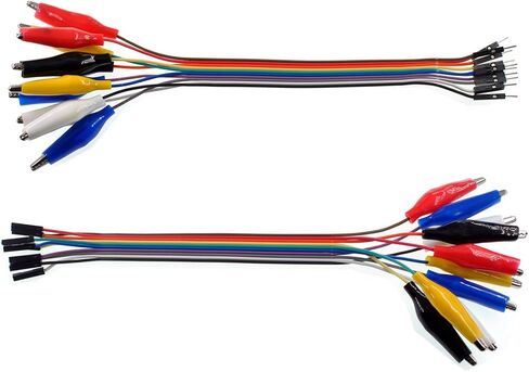 Oiyagai 2 in 1 Alligator Clip to Dupont Wire, 20pin 30cm Male, Crocodile Clip to Jumper Wire Male - Test Lead Kit for Arduino DIY Projects in Saudi Arabia