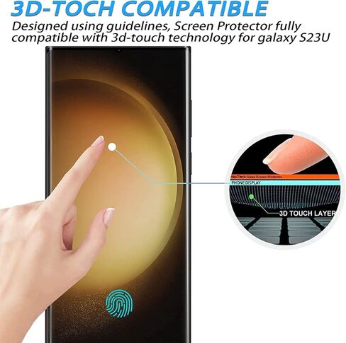 واقي شاشة Galaxy S23 Ultra، واقي شاشة زجاجي مقوى S23ultra، [منحني ثلاثي الأبعاد] [مضاد للخدش] [مضاد لبصمات الأصابع] واقي شاشة زجاجي مقوى لهاتف Samsung Galaxy S23 Ultra 5G 【عبوة من قطعتين】 in Saudi Arabia