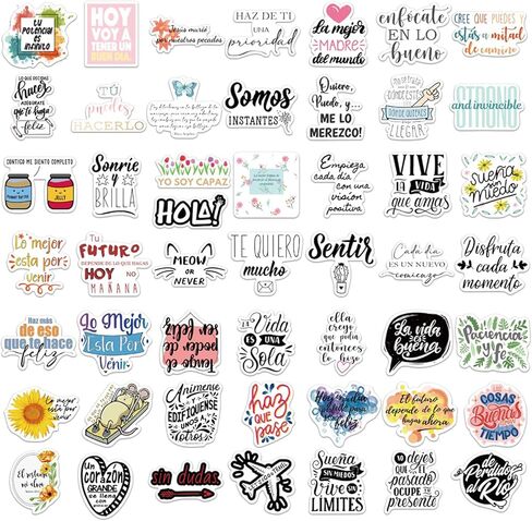 ملصقات ملهمة إسبانية لزجاجات المياه والكمبيوتر المحمول ملصقات تحفيزية ملهمة Vsco 50 قطعة ملصقات مكافآت إيجابية للأطفال والمراهقين وملصقات المعلمين للطلاب in Kuwait