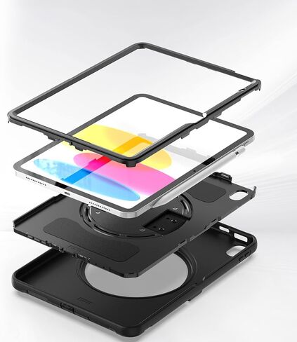 صحارى - حافظة حماية من سلسلة حزام اليد لجهاز iPad 10.9 بوصة (الجيل العاشر 2022)، أسود، (TB00278) in Kuwait