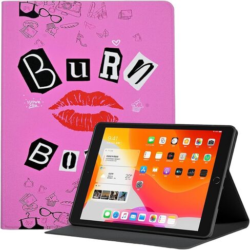Case for iPad 9th/8th/7th Generation 10.2 Inch Girls Cute Women Folio PU Leather Stand Soft TPU Back Cover with Lips Design Funny Design Girly Teens for iPad 7/8/9 Gen in Kuwait